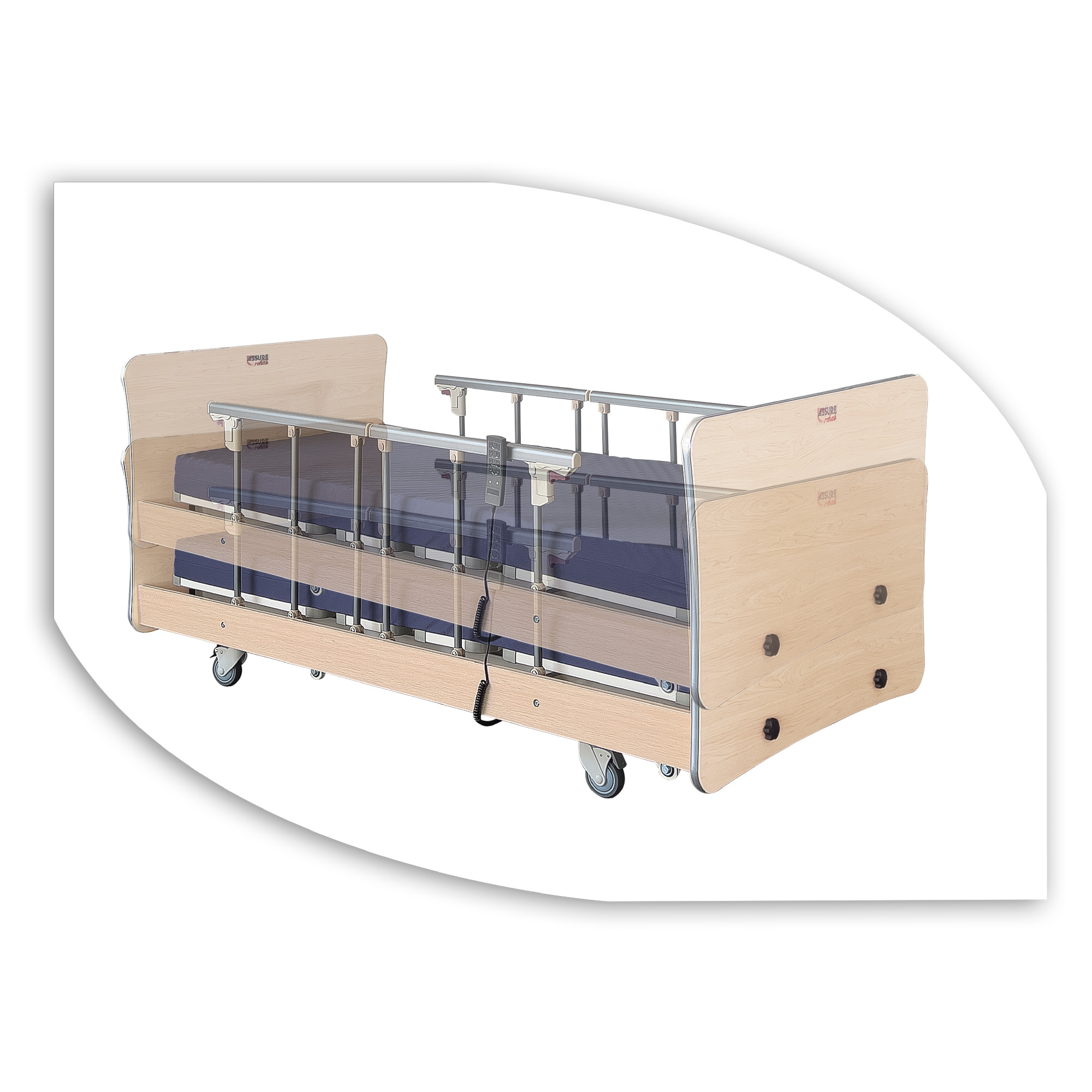 assure rehab electric low bed maple